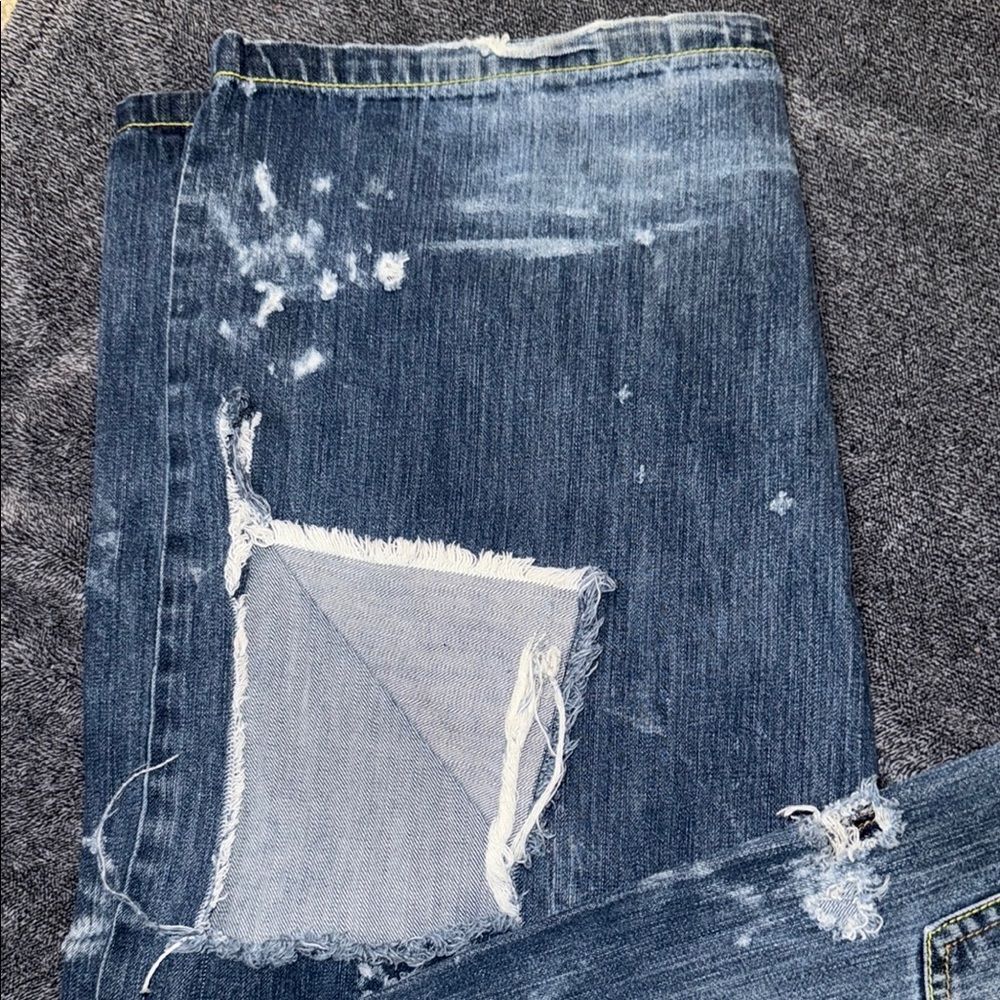 Stylish Blue Denim Jeans with Patchwork - Picture 3 of 13